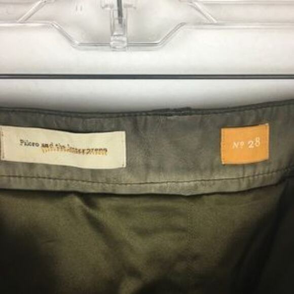 Pilcro and the Letterpress Brown Khaki Vegan Leather Shorts 28 - Picture 5 of 8